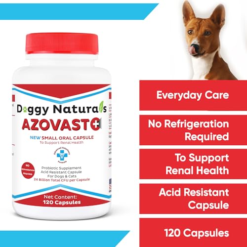 Azovast Plus Kidney Health Supplement for Dogs & Cats - 120 Capsules