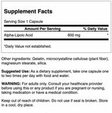 Swanson Alpha Lipoic Acid 600mg: Powerful Antioxidant Support (60 Capsules)