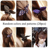 DKB Fancy Rabbit Ears Multicolour Hair Ties for Kids & Girls - 30 Pcs Pack