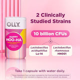OLLY Happy Hoo-Ha Probiotic Capsules for Women - pH Balance & Vaginal Health, 10 Billion CFU, Gluten Free, 25 Count