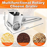 Arabest Manual Rotary Cheese Grater - Stainless Steel Shredder with 3 Drum Blades