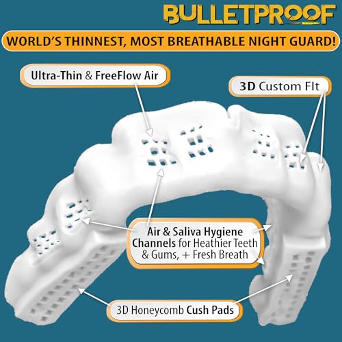 BulletProof Night Guard - World's Thinnest Mouthguard for Grinding Teeth & TMJ Relief