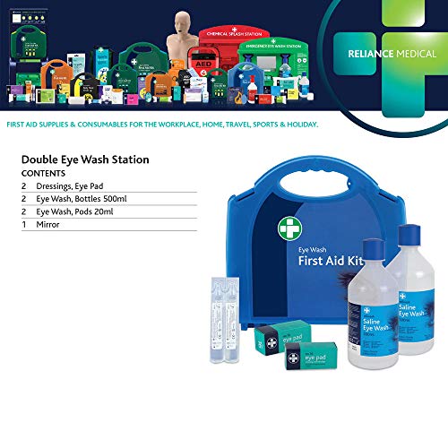 Reliance Medical First Aid Eye Wash Kit - 2x 500ml Reliwash Bottles