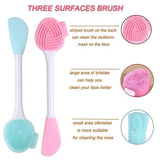 2PCS Silicone Facial Cleanser Tool - Double-Sided Massage & Soft Bristle Cleaning