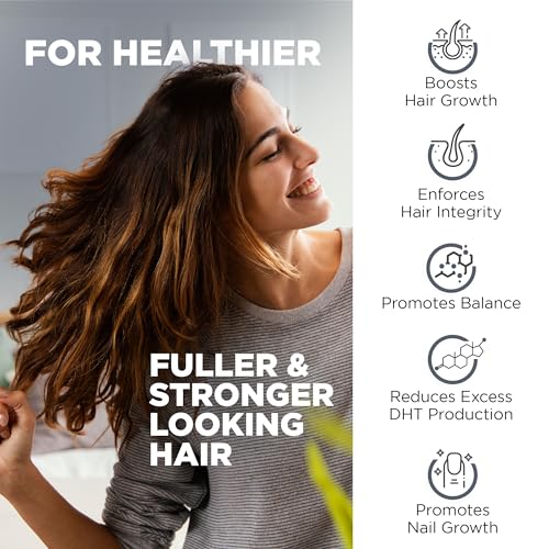 Nutrivein DHT Blocker with Biotin – Supports Hair Growth & New Follicle Growth for Men & Women – 60 Capsules (30 Day Supply)