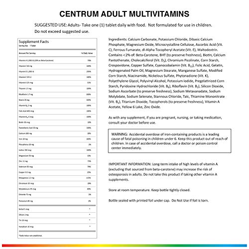 Adult Multivitamin with Antioxidants Zinc B Vitamins - 200 Tablets - Centrum