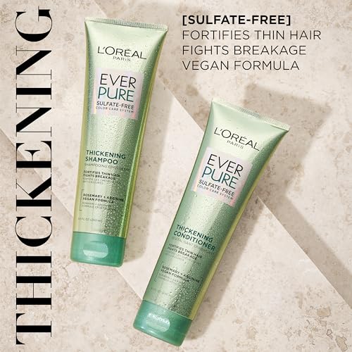 L'Oreal Paris EverStrong Thickening Shampoo - Sulfate-Free with Rosemary Leaf for Thin, Fragile Hair