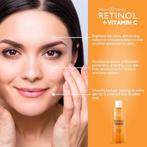 LIVAURA Retinol + Vitamin C Face Toner 200ml - Brightening & Anti-Aging for All Skin Types
