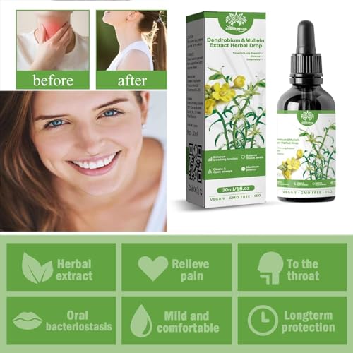Herbal Lung Cleanse Drops - Dendrobium & Mullein Extract for Respiratory Support - 2pcs Clearbreath Drops