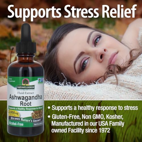 Nature’s Answer Ashwagandha Root 2oz - Stress Support, Immune Support, Gluten-Free, Vegan