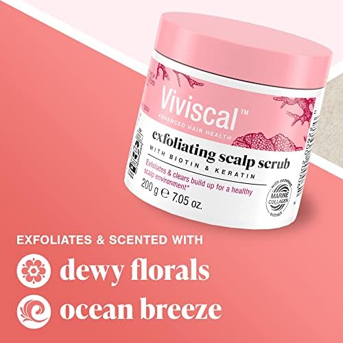 Viviscal Biotin-Keratin Exfoliating Scalp Scrub for Hair Growth | 200g Gentle Treatment