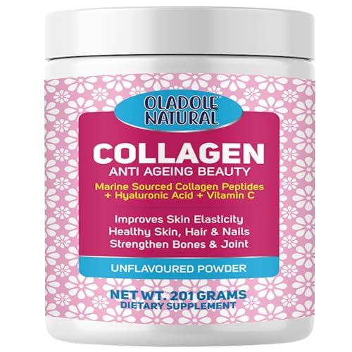 Oladole Natural Collagen Peptides Powder with Hyaluronic Acid - 201g