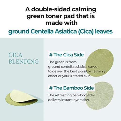 numbuzin No.1 Centella Re-leaf Green Toner Pad – Soothing Vegan Dual-Sided Toner Pads