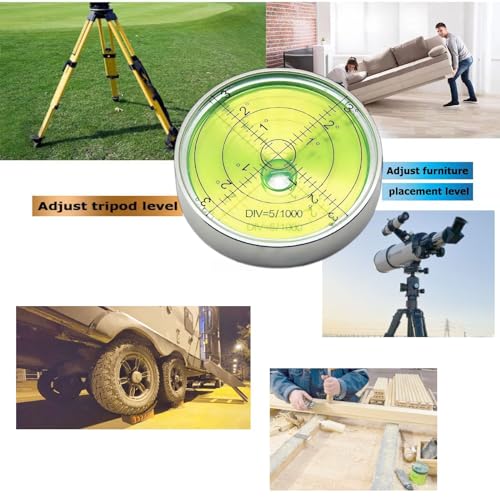 2.4 Inch High Precision Aluminum Bullseye Spirit Level - Accurate for RV, Motorhome, and Construction