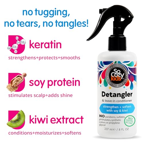 Detangler Leave-In Conditioner for Kids - So Cozy, Poopee NASSE, Paraben-Free, 8 fl oz