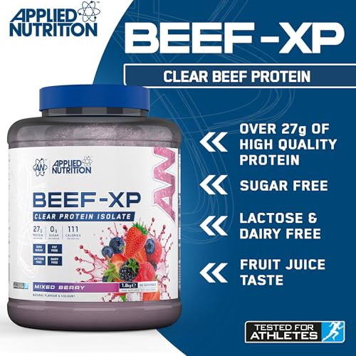 Applied Nutrition Beef XP Clear Hydrolyzed Protein Isolate - Mixed Berry 1.8kg Dairy-Free Zero Sugar