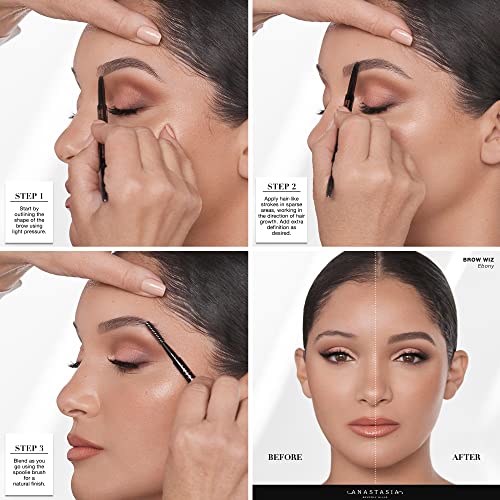 Anastasia Beverly Hills Brow Wiz - Ebony for Women 0.003 oz | Ultra-Precise Eyebrow Pencil
