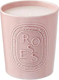 Diptyque Roses Candle - Luxurious Porcelain Jar, 600g (100h Burn Time)