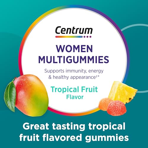 Centrum Women's Multivitamin Gummies - Tropical Fruit Flavor, 100 Count (50 Day Supply) - Essential Vitamins for Women's Health