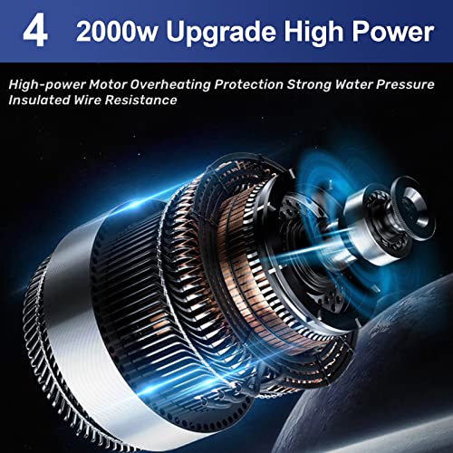 VINNYSEN Electric Pressure Washer - 2000W, 20ft Hose, for Cars, Patios, Fences