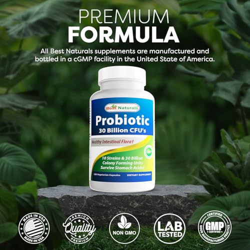 Best Naturals Probiotic 10 Strains, 30 Billion CFU - 120 Veggie Capsules