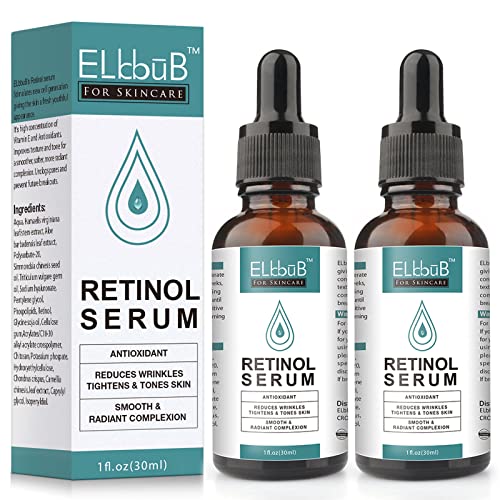 ELBBUB Retinol Serum - Anti Aging Retinol with Hyaluronic Acid & Vitamin E (2 Pack)