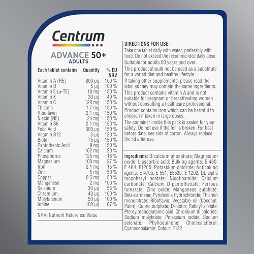 Centrum 50+ Age Support Multivitamin Tablets - 100 Tablets