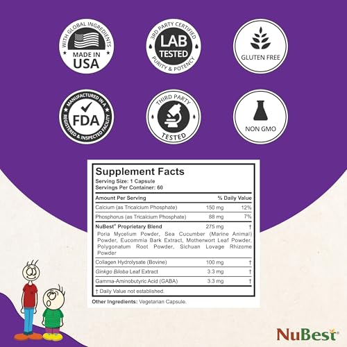 NuBest Tall - Natural Growth Formula for Kids & Teens - Bone Strength & Healthy Growth Supplement - 1 Pack