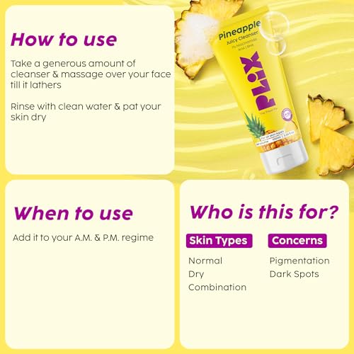 PLIX The Plant Fix 5% Pineapple Foaming Facewash (100ml) | Depigmentation & Brightening Cleanser