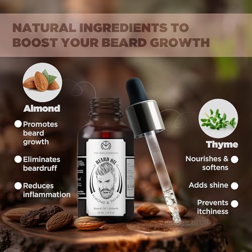 The Man Company Beard Growth Oil - Almond & Thyme - 30ml