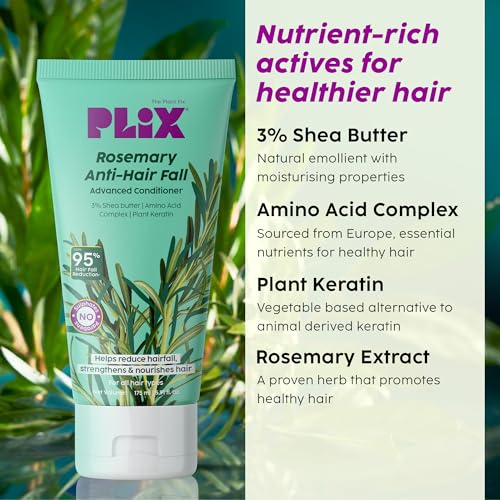 PLIX Rosemary Anti Hairfall Regime Combo (Shampoo, Conditioner & 3% Redensyl Serum) | Sulphate-Free