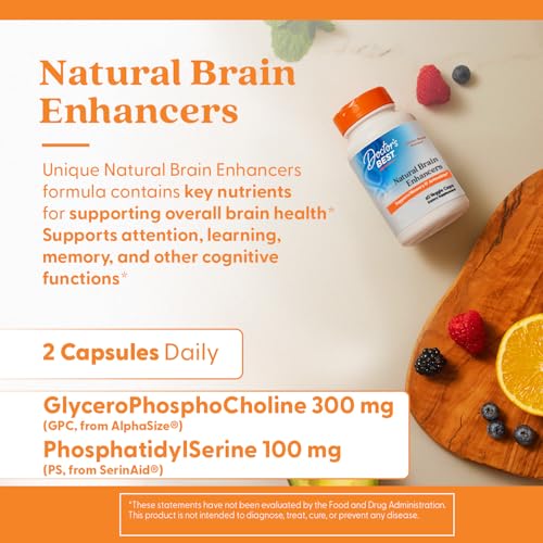 Doctor's Best Natural Brain Enhancers - Cognitive Support (60 Veggie Caps)