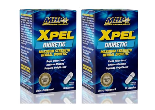MHP Xpel Strength Herbal Diuretic Capsules - 80 Count Pack of 2