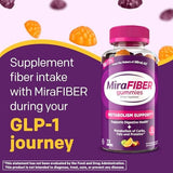 MiraFIBER Gummies, From The Gut Experts at MiraLAX, 8g of Daily Prebiotic Fiber with B Vitamins to Support Digestive Health and Metabolism, Fruit Flavored Fiber Gummies, 72 Count