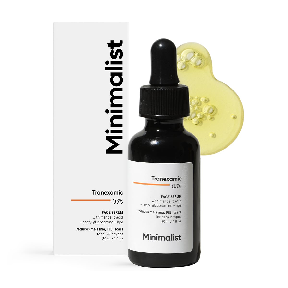 Minimalist 3% Tranexamic Acid Face Serum for PIE, PIH and Acne Scars – Even Skin Tone Serum with HPA 30ml