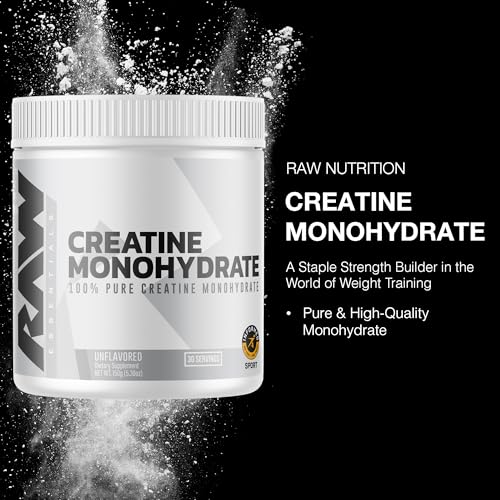 RAW Creatine Monohydrate Powder - Unflavored (30 Servings)