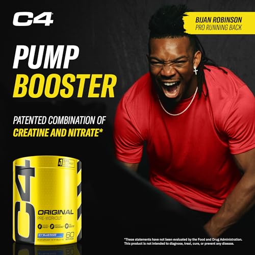 Cellucor C4 Original Explosive Pre-Workout Powder - Icy Blue Razz Flavor - 13.8 oz (390g)