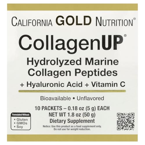 California Gold Nutrition CollagenUP® Marine Collagen Peptides w/ HA & Vitamin C (10 Servings)