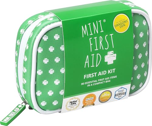 Mini First Aid Kit - 90-Piece Complete Kids First Aid Kit with Plasters, Bandages, Burn Gel & Medical Tools - Portable Safety Kit for Car, Home, Office, Travel & Camping