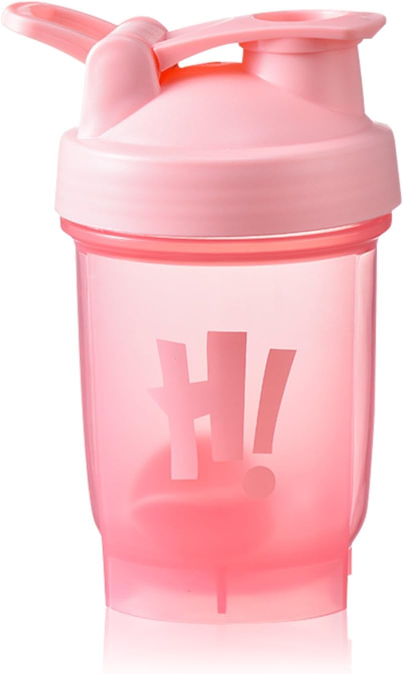 350ml Protein Shaker Cup with Mixing Ball – Leakproof Flip-Lid Sports Bottle for Shakes & Smoothies (Pink)