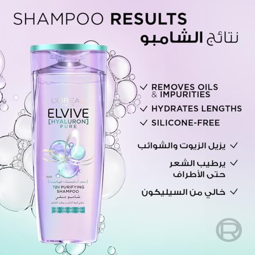 L'Oréal Paris Elvive Hyaluron Pure Shampoo for Oily Scalp & Dehydrated Lengths 600ml