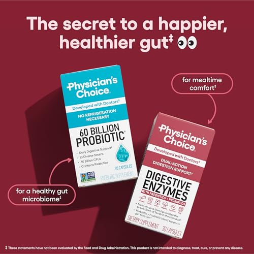 Physician's Choice Digestive Enzymes - Multi Enzymes with Organic Prebiotics & Probiotics