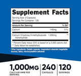 Nutricost HMB 1000mg (240 Capsules): Muscle Growth & Recovery Support