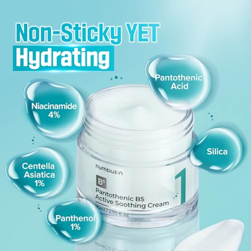 numbuzin Pantothenic Active Soothing Cream – Deep Hydration & Barrier Support with Panthenol | Calming Moisturizer for Sensitive & Dry Skin | Korean Skincare