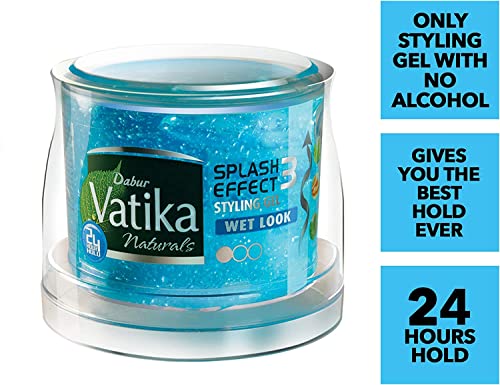 Vatika Menz Wet Look Hair Gel (250ml) - Aloe Vera, Honey & Jarjeer - 24 Hr Hold