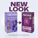 Trojan Her Pleasure Sensations Lubricated Condoms - 12 Count