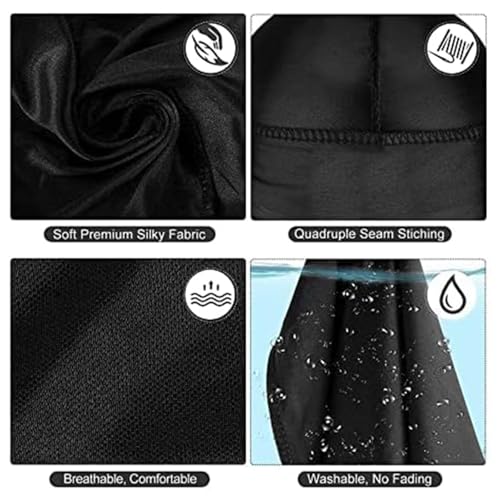 Silky Satin Durag - 2 Pack Premium Hair Wraps with Extra Long Tails for Men and Women
