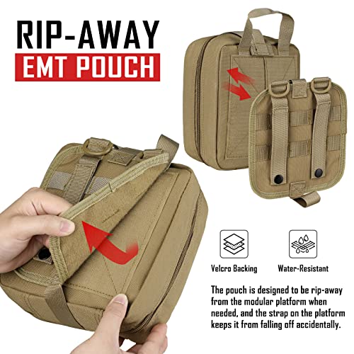LIVANS Tactical First Aid Pouch - MOLLE EMT Medical Bag with Quick Release Design for Military & Outdoor Survival