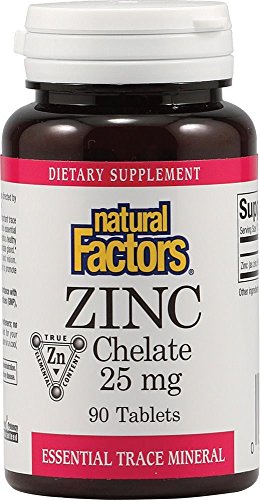 Natural Factors Zinc Chelate 25 mg - 90 Tablets for Immune Support