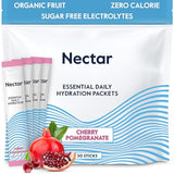 Nectar Hydration Packets - Electrolytes Powder Packets | No Sugar or Calories | Organic Fruit Liquid Daily IV Electrolytes (Cherry Pom 30 Pack)